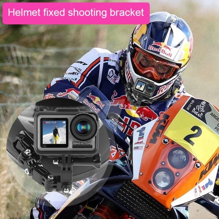 Conjunto de Montagem Fixa Multiarticulada para Capacete de Ciclismo com Fivela J-Hook, Adaptador e Parafuso para GoPro, Insta360, DJI e Outras Câmaras de Ação, Kit para Capacete de Ciclismo com Adaptador
