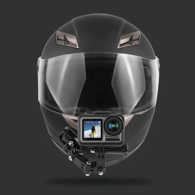 Conjunto de Montagem Fixa Multiarticulada para Capacete de Ciclismo com Fivela J-Hook, Adaptador e Parafuso para GoPro, Insta360, DJI e Outras Câmaras de Ação, Kit para Capacete de Ciclismo com Adaptador