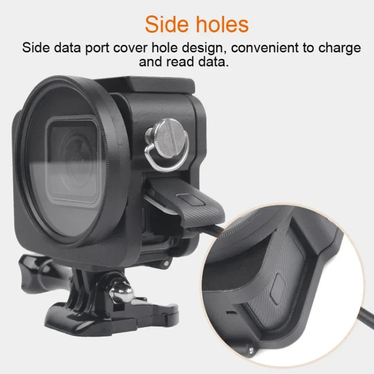 Estrutura CNC em Liga de Alumínio com Gaiola Protetora e Moldura de Segurança & Lente UV 52mm para GoPro HERO7 Black /6 /5, 52mm UV Preto
