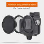 Estrutura CNC em Liga de Alumínio com Gaiola Protetora e Moldura de Segurança & Lente UV 52mm para GoPro HERO7 Black /6 /5, 52mm UV Preto
