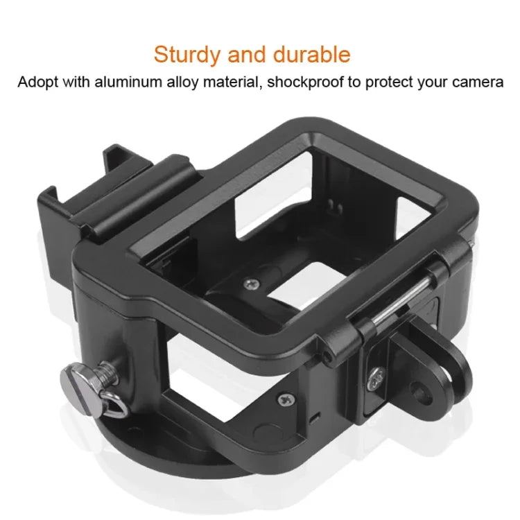 Estrutura CNC em Liga de Alumínio com Gaiola Protetora e Moldura de Segurança & Lente UV 52mm para GoPro HERO7 Black /6 /5, 52mm UV Preto