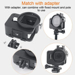 Estrutura CNC em Liga de Alumínio com Gaiola Protetora e Moldura de Segurança & Lente UV 52mm para GoPro HERO7 Black /6 /5, 52mm UV Preto