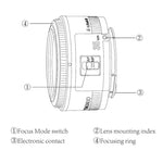 YONGNUO YN35MM F2N 1:2 Lente Fixa/Prime Grande Angular com Foco Automático/Manual para Câmaras DSLR Nikon, YN35MM F2N
