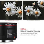 YONGNUO YN50MM F1.8C II Lente com Foco Automático para Canon EF Mount Nova Lente, YN50MM F1.8C II