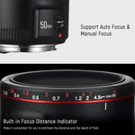 YONGNUO YN50MM F1.8C II Lente com Foco Automático para Canon EF Mount Nova Lente, YN50MM F1.8C II