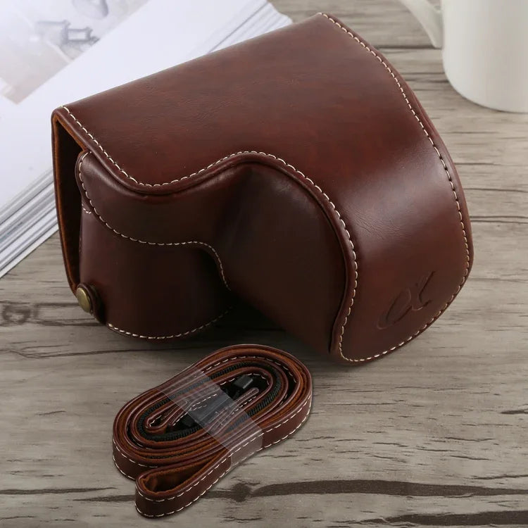 Capa de Corpo Inteiro em Pele PU para Câmara com Alça para Sony A6300, Para Sony A6300