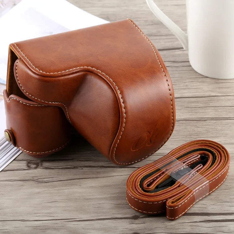 Capa de Corpo Inteiro em Pele PU para Câmara com Alça para Sony A6300, Para Sony A6300
