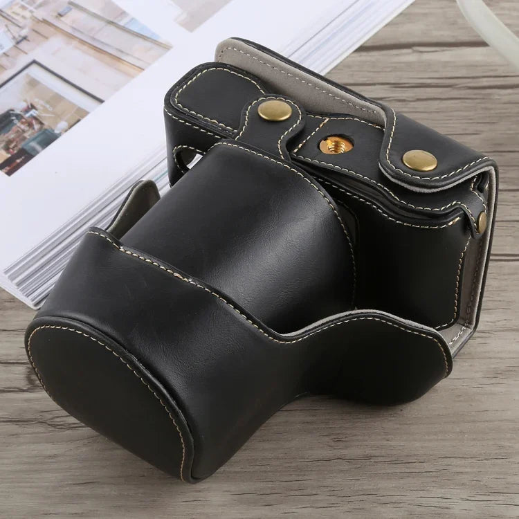 Estojo de Couro PU para Câmara Corpo Inteiro com Alça para Fujifilm X-A5, Para FUJI X-A5