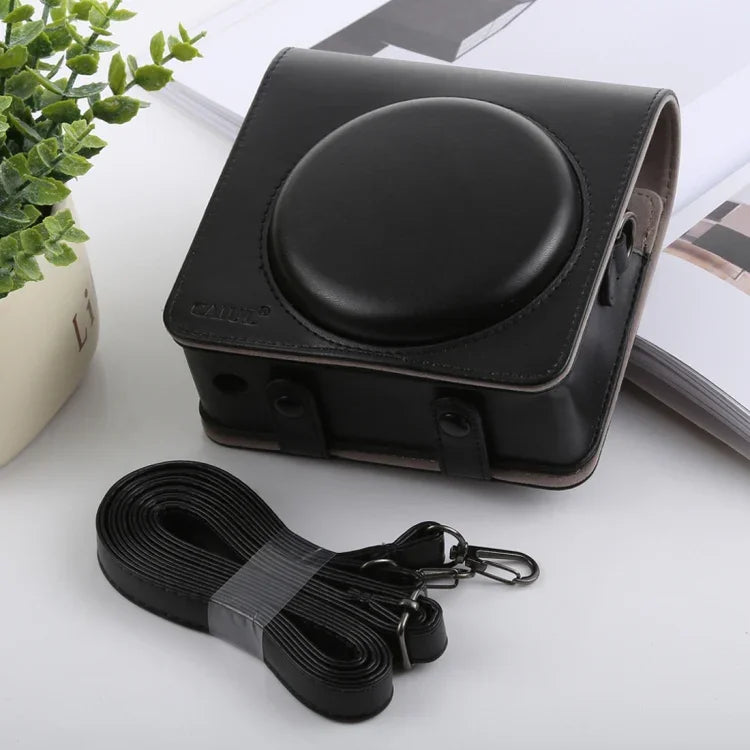 Estojo de Couro PU Estilo Retro para Câmara Corpo Inteiro com Alça para FUJIFILM instax SQUARE SQ6, Para FUJI SQ6