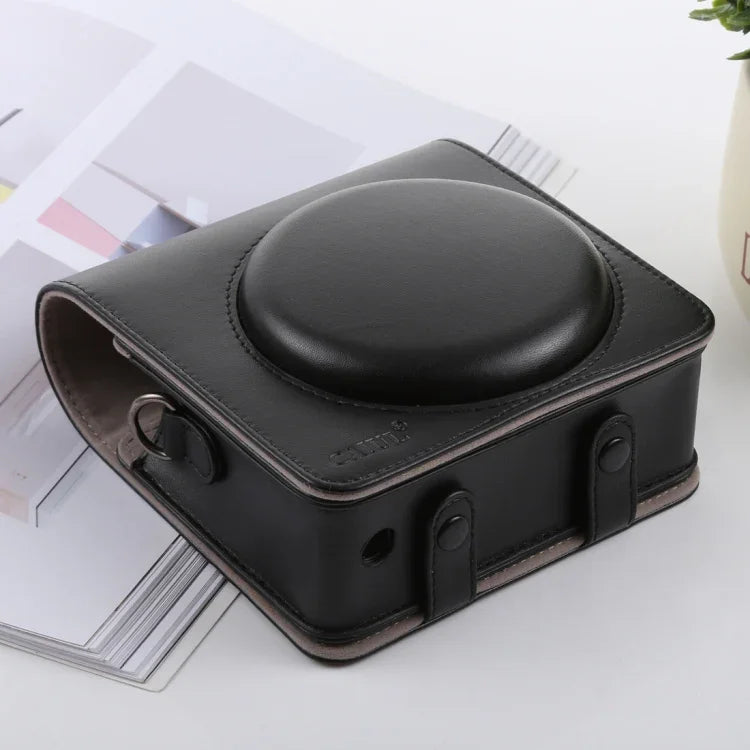 Estojo de Couro PU Estilo Retro para Câmara Corpo Inteiro com Alça para FUJIFILM instax SQUARE SQ6, Para FUJI SQ6