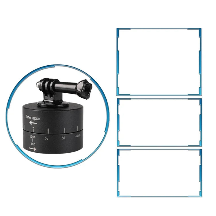 Adaptador de Cabeça de Tripé Estabilizador com Rotação Automática de 360 Graus e Time Lapse de 60 Minutos para GoPro, 60 Minutos