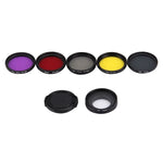 JUNESTAR Filtro de Lente Profissional 7 em 1 37mm (CPL + UV + ND4 + Vermelho + Amarelo + FLD / Roxo) & Tampa Protetora para GoPro HERO4 / 3+ / 3 Câmera de Ação Desportiva, 7 em 1