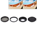 JUNESTAR Filtro de Lente Profissional 4 em 1 40.5mm (CPL + UV) & Anel Adaptador de Caixa Impermeável & Tampa Protetora de Lente para GoPro HERO4 / 3+ / 3 Câmara de Ação, Filtro 4 em 1 40.5mm