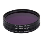 Filtro de Lente Profissional 3 em 1 58mm JUNESTAR (CPL + UV + FLD / Roxo) para Câmara de Ação GoPro & Xiaomi Xiaoyi Yi, 3 em 1