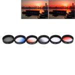 Filtro de Lentes Profissional 6 em 1 JUNESTAR 34mm (CPL + UV + Vermelho Gradual + Laranja Gradual + Azul Gradual + Cinzento Gradual) para DJI Phantom 3 & 4