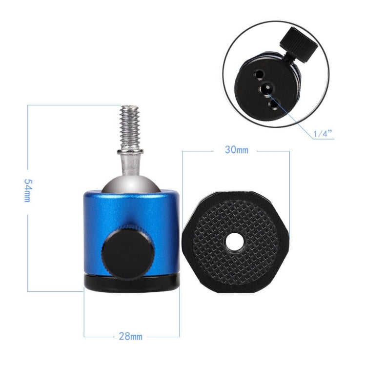 Cabeça de Bola Metálica Panorâmica Mini com Rotação de 360 Graus para Câmaras DSLR e Digitais, Vermelho, Preto, Azul