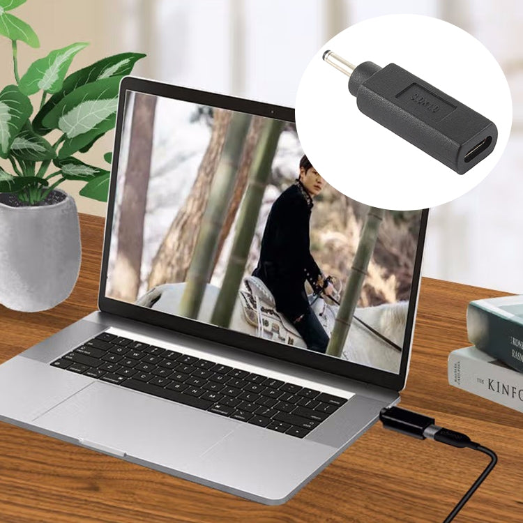 Adaptador conector USB-C / Type-C fêmea para plugue macho 3.0 x 1.0mm, 3.0 x 1.0mm