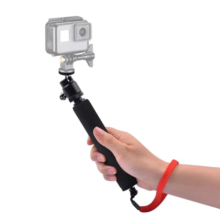Selfie Stick Universal 360 graus com Corda Vermelha para GoPro, Telemóvel, Câmaras Compactas com Furo Rosqueado 1/4, Comprimento: 210mm-525mm, Comprimento: 21-52cm