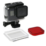 Caixa Subaquática Impermeável para Mergulho até 60m para GoPro HERO6 /5 Black com Ecrã Tátil, Porta Traseira & Filtro / Suporte Básico com Fecho & Parafuso, Sem Necessidade de Desmontar a Lente, Impermeável 60m