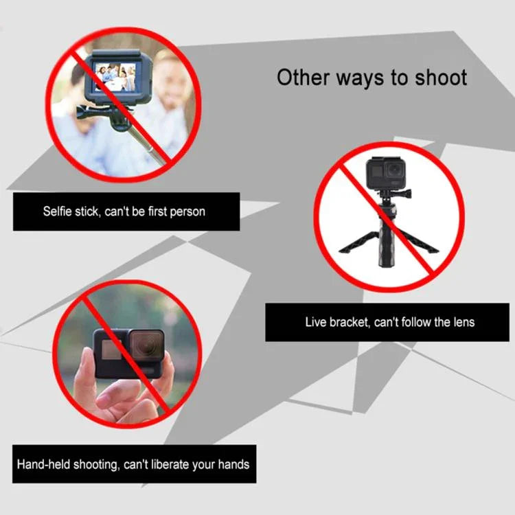 GP458 Suporte de Pescoço para Câmara para GoPro, Insta360, DJI e Outras Câmaras de Ação