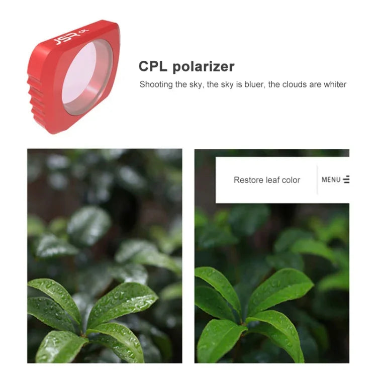 Conjunto de Filtros de Lente Super Grande Angular 5 em 1 JSR CR 12.5X Macro + CPL + Estrela + ND16 para DJI OSMO Pocket, Lente Macro + CPL + Estrela + ND16 + CR