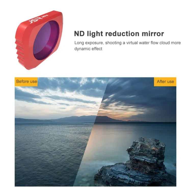 Conjunto de Filtros de Lente Super Grande Angular 5 em 1 JSR CR 12.5X Macro + CPL + Estrela + ND16 para DJI OSMO Pocket, Lente Macro + CPL + Estrela + ND16 + CR