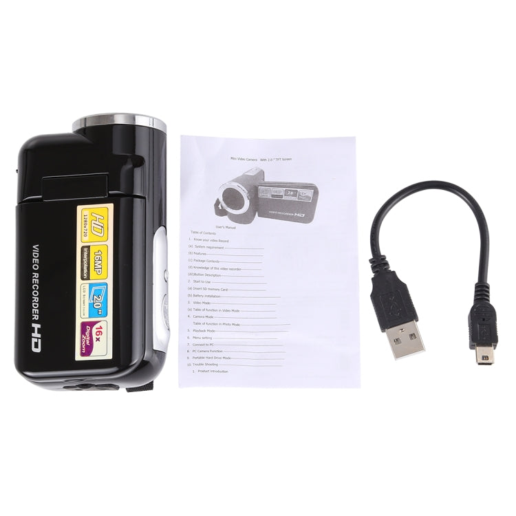 Câmara de Vídeo Digital 16.0 MP com Zoom Digital 16X HD 1280x720P e Ecrã LCD de 2.0 polegadas