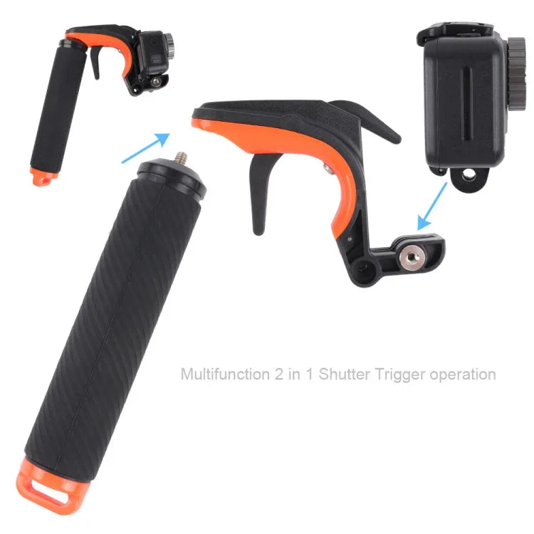 Disparador de Obturador + Punho Flutuante para Mergulho com Correia Ajustável Anti-perda, Parafuso e Chave para DJI Osmo Action, Disparador de Obturador+Punho