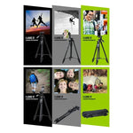 Tripé de Pernas em Liga de Alumínio e Magnésio YUNTENG VCT-5208RM com Controlo Remoto Bluetooth & Cabeça de Tripé & Suporte para Telemóvel para Câmara SLR & Smartphones, Altura: 125cm, VCT-5208
