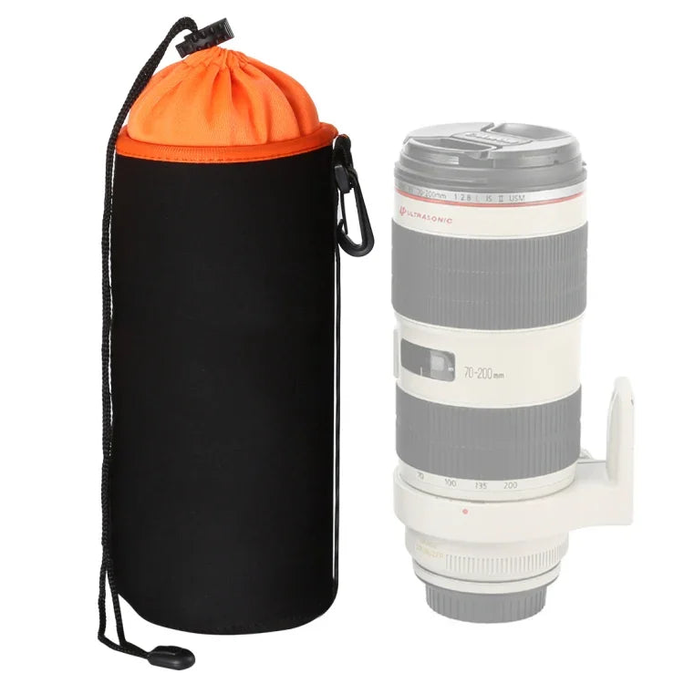 Bolsa para Lente de Câmara SLR Bolsa para Lente Micro Single Bolsa Interna para Lente Bolsa Impermeável Protetora com Reforço de Veludo, Diâmetro: 10cm, Altura: 25cm, Diâmetro: 10cm, Altura: 25cm