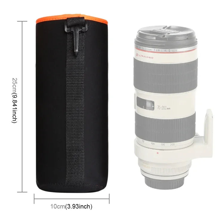 Bolsa para Lente de Câmara SLR Bolsa para Lente Micro Single Bolsa Interna para Lente Bolsa Impermeável Protetora com Reforço de Veludo, Diâmetro: 10cm, Altura: 25cm, Diâmetro: 10cm, Altura: 25cm