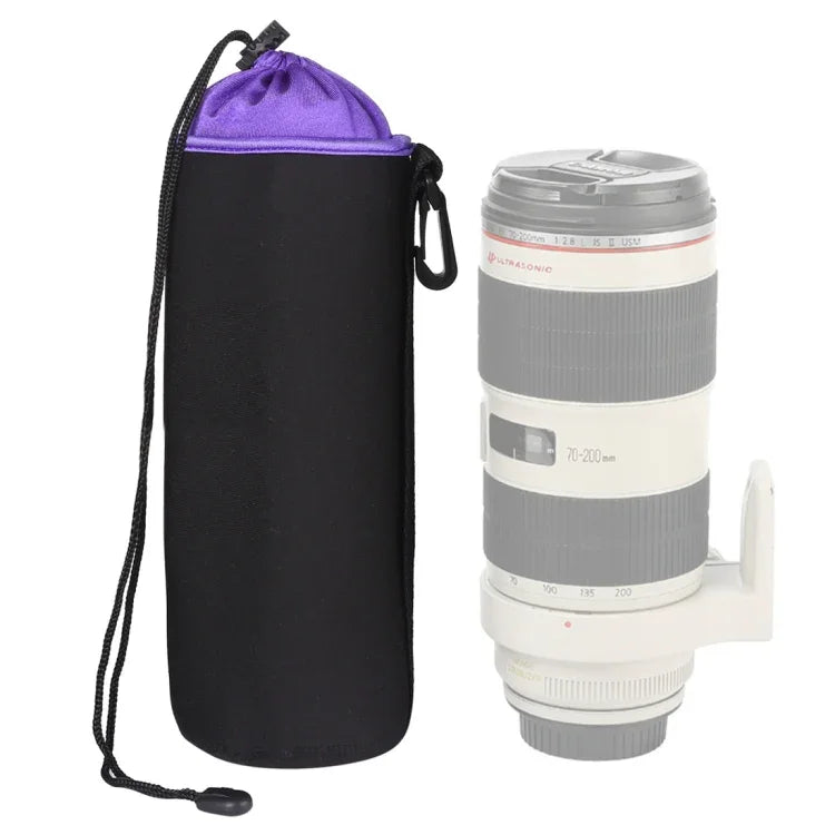 Bolsa para Lente de Câmara SLR Bolsa para Lente Micro Single Bolsa Interna para Lente Bolsa Impermeável Protetora com Reforço de Veludo, Diâmetro: 10cm, Altura: 25cm, Diâmetro: 10cm, Altura: 25cm