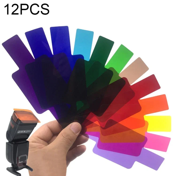 Conjunto de 12 Filtros SiGi SG120 de 12 Cores para Flash Superior da Câmara, Filtro de Temperatura, 12 cores