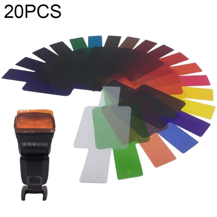 Conjunto de 20 Filtros SiGi SG200 de 20 Cores para Flash Superior da Câmara, Filtro de Temperatura, 20 cores