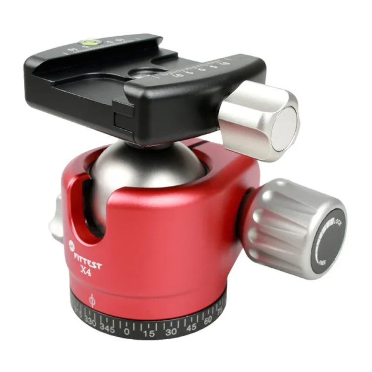 Cabeça de Bola Panorâmica FITTEST X4 com Baixo Centro de Gravidade e Alta Força de Bloqueio com Placa de Libertação Rápida para DSLR e Câmaras Digitais, Carga Máx 10kg, YT040 X4