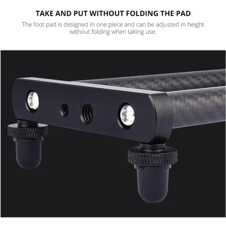 Trilho Deslizante de Fibra de Carbono YELANGU L40T de 40cm para Câmaras SLR / Vídeo, L40T 40cm