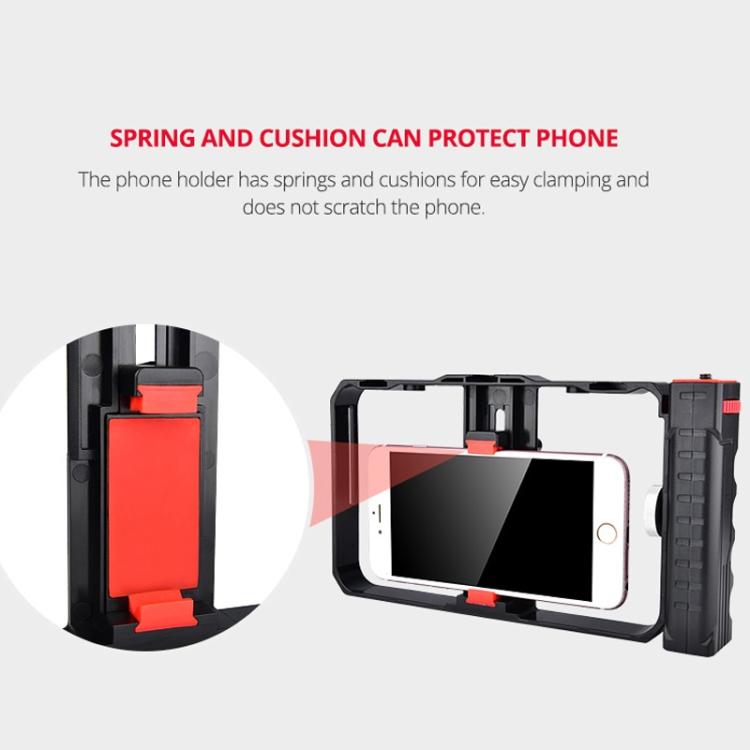 Estrutura Plástica para Smartphone YLG0901B para Vlogging, Transmissão ao Vivo, Filmagem, Gravação, Suporte Estabilizador para iPhone, Galaxy, Huawei, Xiaomi, HTC, LG, Google e Outros Smartphones, YLG0901B