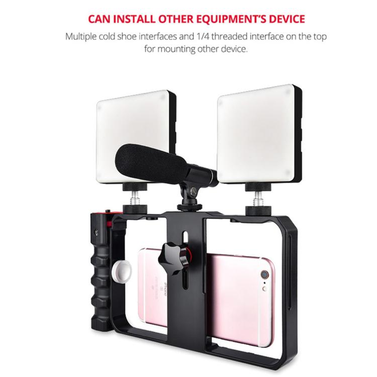 Estrutura Plástica para Smartphone YLG0901B para Vlogging, Transmissão ao Vivo, Filmagem, Gravação, Suporte Estabilizador para iPhone, Galaxy, Huawei, Xiaomi, HTC, LG, Google e Outros Smartphones, YLG0901B