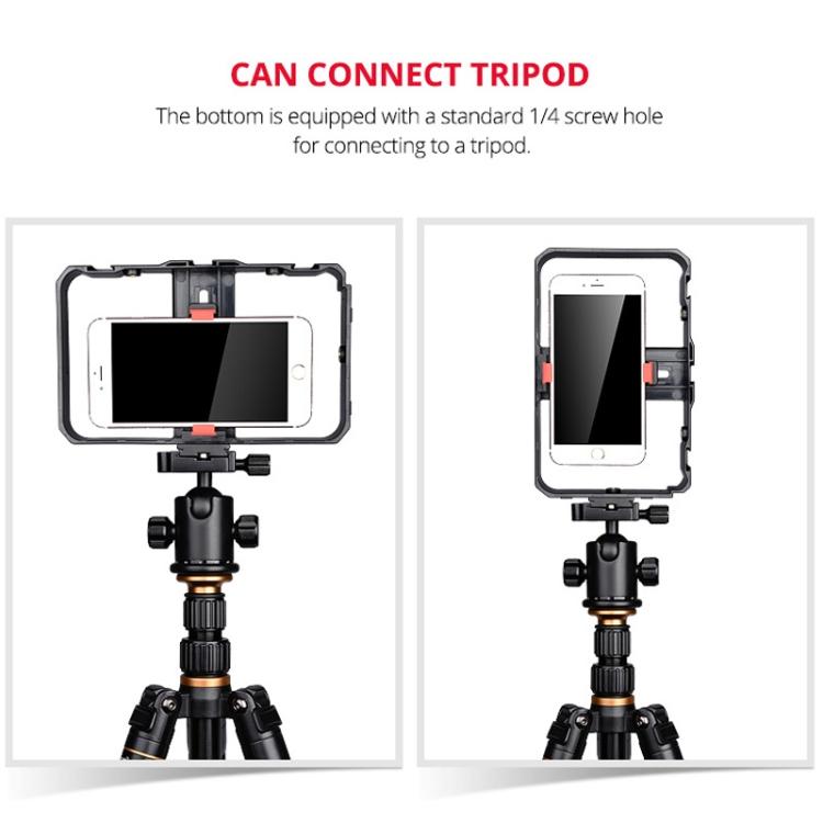 Estrutura Plástica para Smartphone YLG0901B para Vlogging, Transmissão ao Vivo, Filmagem, Gravação, Suporte Estabilizador para iPhone, Galaxy, Huawei, Xiaomi, HTC, LG, Google e Outros Smartphones, YLG0901B