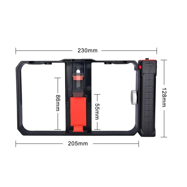 Estrutura Plástica para Smartphone YLG0901B para Vlogging, Transmissão ao Vivo, Filmagem, Gravação, Suporte Estabilizador para iPhone, Galaxy, Huawei, Xiaomi, HTC, LG, Google e Outros Smartphones, YLG0901B