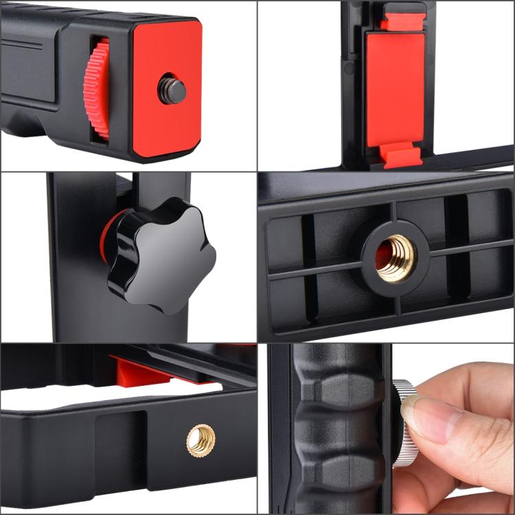 Estrutura Plástica para Smartphone YLG0901B para Vlogging, Transmissão ao Vivo, Filmagem, Gravação, Suporte Estabilizador para iPhone, Galaxy, Huawei, Xiaomi, HTC, LG, Google e Outros Smartphones, YLG0901B