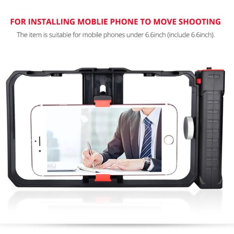 Estrutura Plástica para Smartphone YLG0901B para Vlogging, Transmissão ao Vivo, Filmagem, Gravação, Suporte Estabilizador para iPhone, Galaxy, Huawei, Xiaomi, HTC, LG, Google e Outros Smartphones, YLG0901B