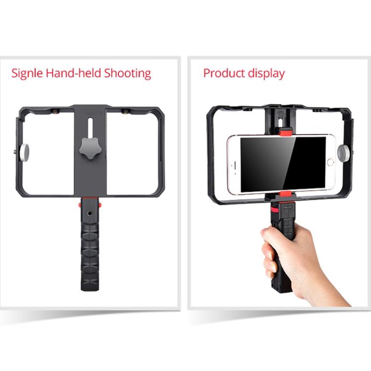 Estrutura Plástica para Smartphone YLG0901B para Vlogging, Transmissão ao Vivo, Filmagem, Gravação, Suporte Estabilizador para iPhone, Galaxy, Huawei, Xiaomi, HTC, LG, Google e Outros Smartphones, YLG0901B