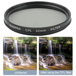 RUIGPRO para GoPro HERO 7/6 /5 Filtro de Lente CPL Profissional 52mm com Anel Adaptador de Filtro e Tampa de Lente, Filtro CPL