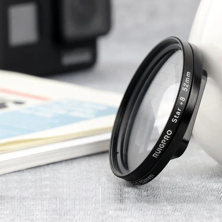 Filtro de Lente com Efeito Estrela RUIGPRO para GoPro HERO 7/6/5 Profissional 52mm com Anel Adaptador de Filtro e Tampa de Lente, Filtro de Efeito Estrela