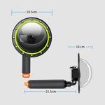 Capa Transparente RUIGPRO para Lente de Câmara de Mergulho Subaquático com Empunhadura Flutuante para DJI Osmo Action, Osmo Action