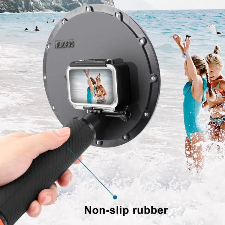 Capa Transparente RUIGPRO para Lente de Câmara de Mergulho Subaquático com Empunhadura Flutuante para DJI Osmo Action, Osmo Action