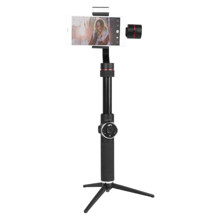 AFI V5 Estabilizador Gimbal de Alumínio Sem Escovas de 3 Eixos para Mão com Suporte para Tripé e Luz de Preenchimento para Smartphones até 6 polegadas, Suporta Rastreamento Facial