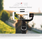 AFI V5 Estabilizador Gimbal de Alumínio Sem Escovas de 3 Eixos para Mão com Suporte para Tripé e Luz de Preenchimento para Smartphones até 6 polegadas, Suporta Rastreamento Facial