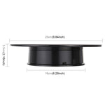 Base Giratória Elétrica de 25cm com Rotação de 360 Graus para Exposição, Acessórios para Filmagem de Vídeo, Capacidade 3kg, Alimentada por Bateria, 25cm/Alimentada por Bateria (B), 25cm/Alimentada por Bateria (BW), 25cm/Alimentada por Bateria (W)